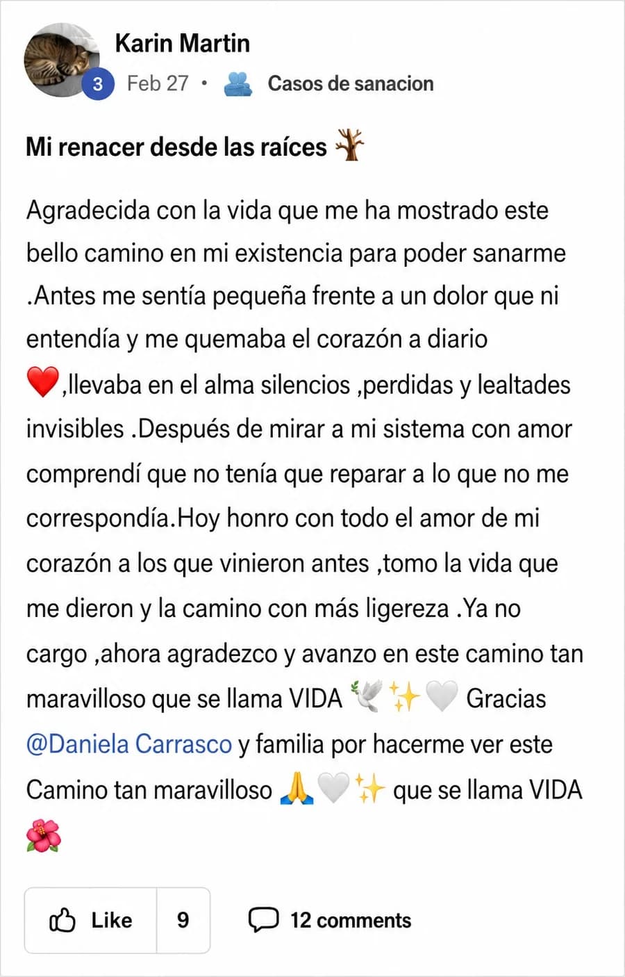 Testimonio de Karin Martin